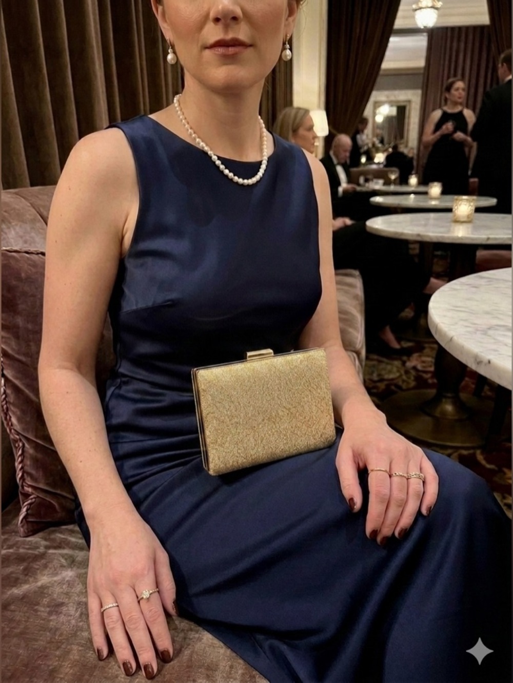 Vintage Clutch Gold Metallic Brocade Textured Box Style Bridgerton Formal Event